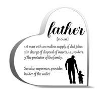 Inspirational Acrylic Hearts Plaques Father A Man With An Endless Supply Of Dad Jokes Desk Decorative Sign Acrylic Sign For Office Home Desk Table Shelf 4X4Inch
