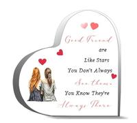 Inspirational Acrylic Hearts Plaques Good Friend Are Like Stars You Don't Always See Them Acrylic Decoration Gift 4x4 Inch