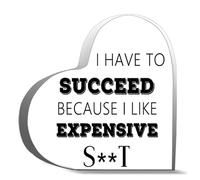 Inspirational Acrylic Hearts Plaques I Have To Succeed Because I Like Expensive Desk Decorative Sign Acrylic Sign For Office Home Desk Table Shelf 4X4Inch