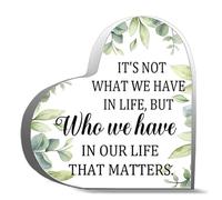 Inspirational Acrylic Hearts Plaques It S Not What We Have In Life Desk Decorative Sign Acrylic Sign For Office Home Desk Table Shelf 4X4Inch