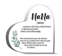 Inspirational Acrylic Hearts Plaques Nana A Person Who Has A Kind Heart Acrylic Decoration Gift For Couple Parent Women Mom Husband Wife 4X4Inch Inch