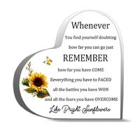 Inspirational Acrylic Hearts Plaques Whenever You Find Yourself Doubting How Far You Can Go Just Desk Decorative Sign Acrylic Sign For Office Home Desk Table Shelf 4X4Inch