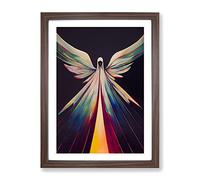 Inspirational Angel Abstract Framed Print | A2 Walnut Framed Wall Art | Ready to Hang | Abstract Positive Affirmations Picture | Living Room Bedroom Lounge Office