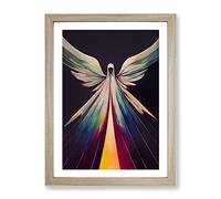 Inspirational Angel Abstract Framed Wall Art Print A2 Oak