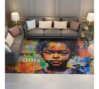 Inspirational Area Rugs Colorful Graffiti I Have Dreams Boy Portrait Print Thin Carpet for Living Room Dorm Street Art Home Decor 180 x 270 cm