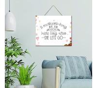 Inspirational Artwork Decoration Wood Sign A Mother's Hug Lasts Long after She Lets Go Rustic Wall Art Wood Plaque Sign 10x12 Inch Wooden Hanging Signs Home Decor for Laundry Porch