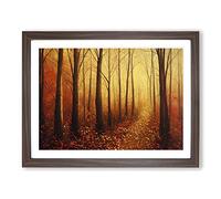 Inspirational Autumn Forest Framed Print | A3 Walnut Framed Wall Art | Ready to Hang | Modern Landscape Picture | Living Room Bedroom Lounge Office