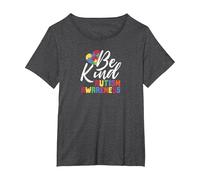 Inspirational Be Kind Heart Autism Awareness T-Shirt, Women's Plus, Dark Heather Grey, 6X