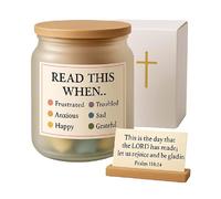 Inspirational Bible Verse Jar - 2.56x2.56x3.15 inBlessings Bible Jar | brown Inspirational Prayers Scripture Basket for Men Women Birthday Workplace Easter Christian Baptism Pastor Godmother Bedside
