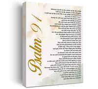 Inspirational Bible Verse Print Positive Psalm 91 He Who Dwells in the Secret Place Paintings Canvas Wall Art Poster Canvas Artwork Ready to Hang Modern Home Office Decor Christian Gift