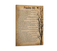 Inspirational Bible Verse Print Psalm 91 He Who Dwells in The Secret Posters Canvas Wall Art Posters Living Room Poster Bedroom Painting Frame-style 12x18inch(30x45cm)