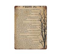 Inspirational Bible Verse Print Psalm 91 He Who Dwells in The Secret Wall Decor Art Metal Tin Poster Modern Home Decor Art Metal Poster Home Bar Shop Decorations Vintage Sign Style 40x30cm