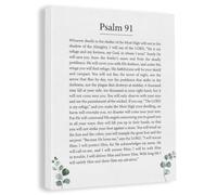 Inspirational Bible Verse Wall Art Decor Religious Psalm 91 Canvas Painting Framed Scripture Canvas Artwork Print Poster 12"x15" Decoration for Home Living Room