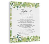 Inspirational Bible Verse Wall Art Decor Watercolor Religious Psalm 121 Canvas Painting Framed Scripture Canvas Artwork Print Poster 12"x15" Decoration for Home Living Room