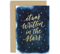 Inspirational Birthday Card for Friend, 'It Was Written in the Stars' Gift, Celestial Graphic Design, Perfect for Astrology Lovers, for Friend Colleague Family, Blank Inside with Envelope