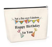 Inspirational Birthday Gifts for Women Birthday Cosmetic Bag Birthday Party Gifts Happy Birthday to You Friendship Presents Birthday Gift for Friend Sister Mum Daughter Colleague Makeup Travel Pouch
