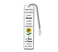 Inspirational Bookmarks Women Christmas Gifts Men Bookmark Leaving Gifts for Colleagues Friend Brother Birthday Son Daughter Back to School Sunflower Keepsakes Sometimes You Forget You're Awesome
