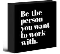 Inspirational Box Sign 7x7 Inch Black White Desk Shelf Decor