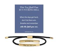 Inspirational Bracelets for Women Men, Adjustable Warp Tube Mantra Bracelet | This Too Shall Pass BUT HELL Bracelet Motivational Inspirational Friendship Meaningful Gifts for Friends Female