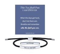 Inspirational Bracelets for Women Men, Adjustable Warp Tube Mantra Bracelet | This Too Shall Pass BUT HELL Bracelet Motivational Inspirational Friendship Meaningful Gifts for Friends Female
