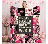 Inspirational Breast Cancer Awareness Peach Ribbon Throw Blanket 60x80 Inch