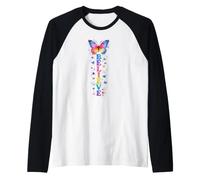 Inspirational Butterflies Colorful Hearts Graphic Design Raglan Baseball Tee
