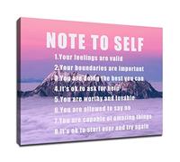 Inspirational Canvas Painting Note to Self Motivational Wall Art Entrepreneur Quotes Poster Prints Wall Pictures for Living Room Home Decor Office Canvas Framed Ready to Hang [18''Wx 24''H]