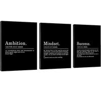 Inspirational Canvas Painting Wall Art -EPHANY ART,Mindset Quotes Prints, Success Framed Entrepreneur Poster Positive Quotes Wall Poster for Home Office Workplace (M-3pcs,12x16inchx3pcs)