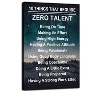 Inspirational Canvas Wall Art Motivational Wall Decor Ten Things That Require Zero Talent Positive Poster Wall Decor Wall Painting Picture Artwork Decor Living Room Office Framed<12 x 18 inch>