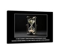 Inspirational Canvas Wall Art Time is Money Poster Print Motivational Office Decor Inspiring Pictures Painting Home Wall Decor Artwork for Living Room Company Framed Ready to Hang<12 x 18 inch>