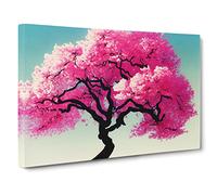 Inspirational Cherry Blossom Tree Canvas Wall Art Print Ready to Hang, Framed Picture for Living Room Bedroom Home Office Décor, 30x20 Inch (76x50 cm)