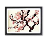 Inspirational Cherry Blossom Tree Flowers H1022 Framed Print for Living Room Bedroom Home Office Décor, Wall Art Picture Ready to Hang, Black A4 Frame (34 x 25 cm)