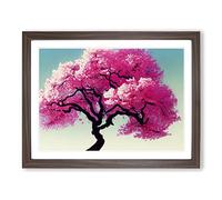 Inspirational Cherry Blossom Tree Framed Wall Art Print A2 Walnut