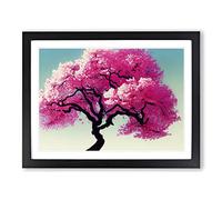 Inspirational Cherry Blossom Tree H1022 Framed Print for Living Room Bedroom Home Office Décor, Wall Art Picture Ready to Hang, Black A4 Frame (34 x 25 cm)