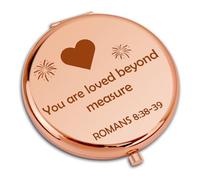 Inspirational Christian Gifts for Girls Women Travel Compact Pocket Makeup Mirror Religious Gifts for Sister Daughter Friends Sisters Bible Verse Religious Faith Gift Motivational Baptism Gift