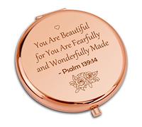 Inspirational Christian Gifts for Women Encouragement Gifts Compact Makeup Mirror for Friends Sister Bible Verse Religious Gifts for Girls Motivational Baptism Gift Folding Makeup Mirror for Her