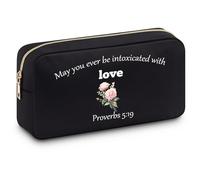 Inspirational Christian Gifts for Women Faith Cosmetic Bag Motivational Birthday Religious Presents for Sister Friend Positive Bible Verse Cosmetic Bag for Mom Grandma Daughter Colleague