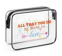 Inspirational Christian Gifts for Women Teen Girl Bible Verse Makeup Bag Spiritual Religious Gifts for Friend Sister Coworker Clear Cosmetic Bag Encouragement Motivational Gifts PVC Toiletry Pouch