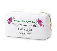 Inspirational Christian Gifts Makeup Bag Bible Verse Gift Spiritual Baptism Gift for Girl Goddaughter Niece Religious Scripture Gift Cosmetic Bag First Communion Gifts Christmas Travel Cosmetic Pouch