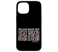 Inspirational Christian Quote Proverbs 16:9 Case for iPhone 15