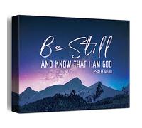 Inspirational Christian Wall Decor,Be Still And Know That I AM God Psalm 46:10 Bible Verses Canvas Poster Print Wall Art,Religious Faith Wall Art Decor,Scripture Home Office Bedroom Decoration W627