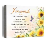 Inspirational Christian Wall Decor,For I Know the Plans I Have for You Jeremiah 29:11 Canvas Poster Print Wall Art,Religious Faith Wall Art Decor,Scripture Home Office Bedroom Decoration W619