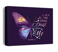 Inspirational Christian Wall Decor,I Can Do All Things Through Christ Who Strengthens Me Philippians 4:13 Bible Verses Canvas Poster Print Wall Art for Women Girls W630
