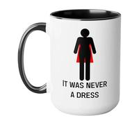 Inspirational Coffee Mug, Dishwasher Safe Coffee Cup, 3.34x4.52x4.92 Inches Tea Cup with It was Never A Dress Print, Compact Ceramic Water Mug, Latte Mugs with Cute Design, Drink Cups for Women