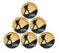 Inspirational Coin Never Give Up Encouragement Challenge Coins I Can Motivational Coin Gifts (Pack of 6)
