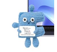 Inspirational Crochet Doll, Cute Handmade Desk Decor, Positive Message Plush With Motivational Card System, Compact Decorative Toy With Portable Design, Soft Layer, Crochet Toy