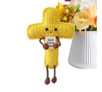 Inspirational Crochet - Knitted Room Desk Decor - Cute Funny Positive Knitted Doll | for Home Birthday Housewarming Friends Family Men Women