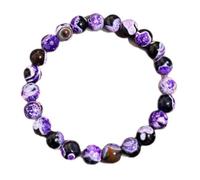 Inspirational Crystal Bracelet Enhances Self Confidence Beaded Energy Jewelry Daily Wear Unisex Inspirational 5 (Purple, 12cm)