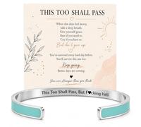 Inspirational Cuff Bracelets for Women This Too Shall Pass But F Hell, L, no gemstone