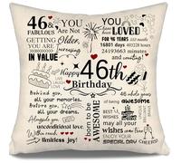 Inspirational Cushion Cover Gift for Birthday 46 Years Old Women Men Mum Dad Aunt Uncle Wife Husband Sister Brother Cousin Colleagues Friends 46th Birthday Gift 10-100 Years Old Gift Ideas(46)